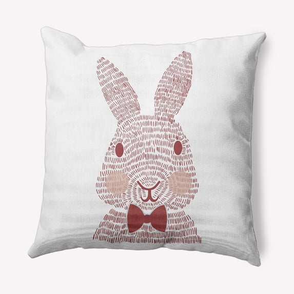 Simply Daisy 20 in x 20 in Red Animal Print Easter Polyester Throw Pillow