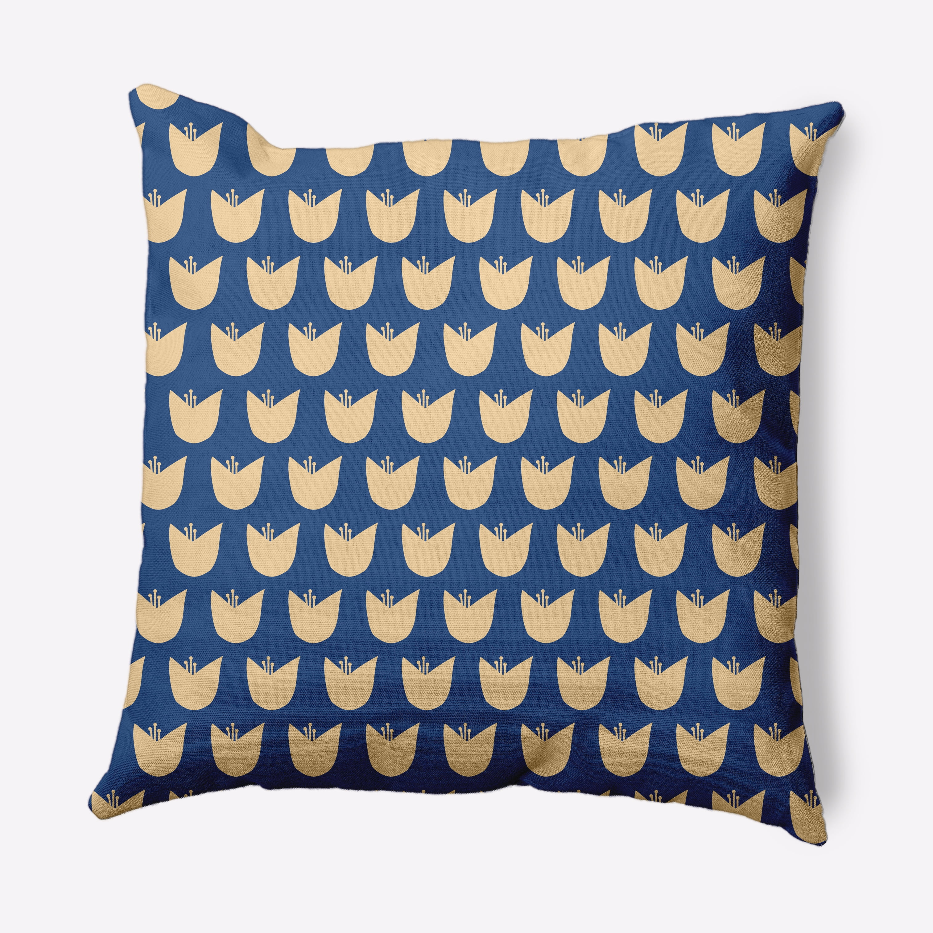Simply Daisy 20 in x 20 in Scandinavian Blue Floral Polyester Throw Pillow
