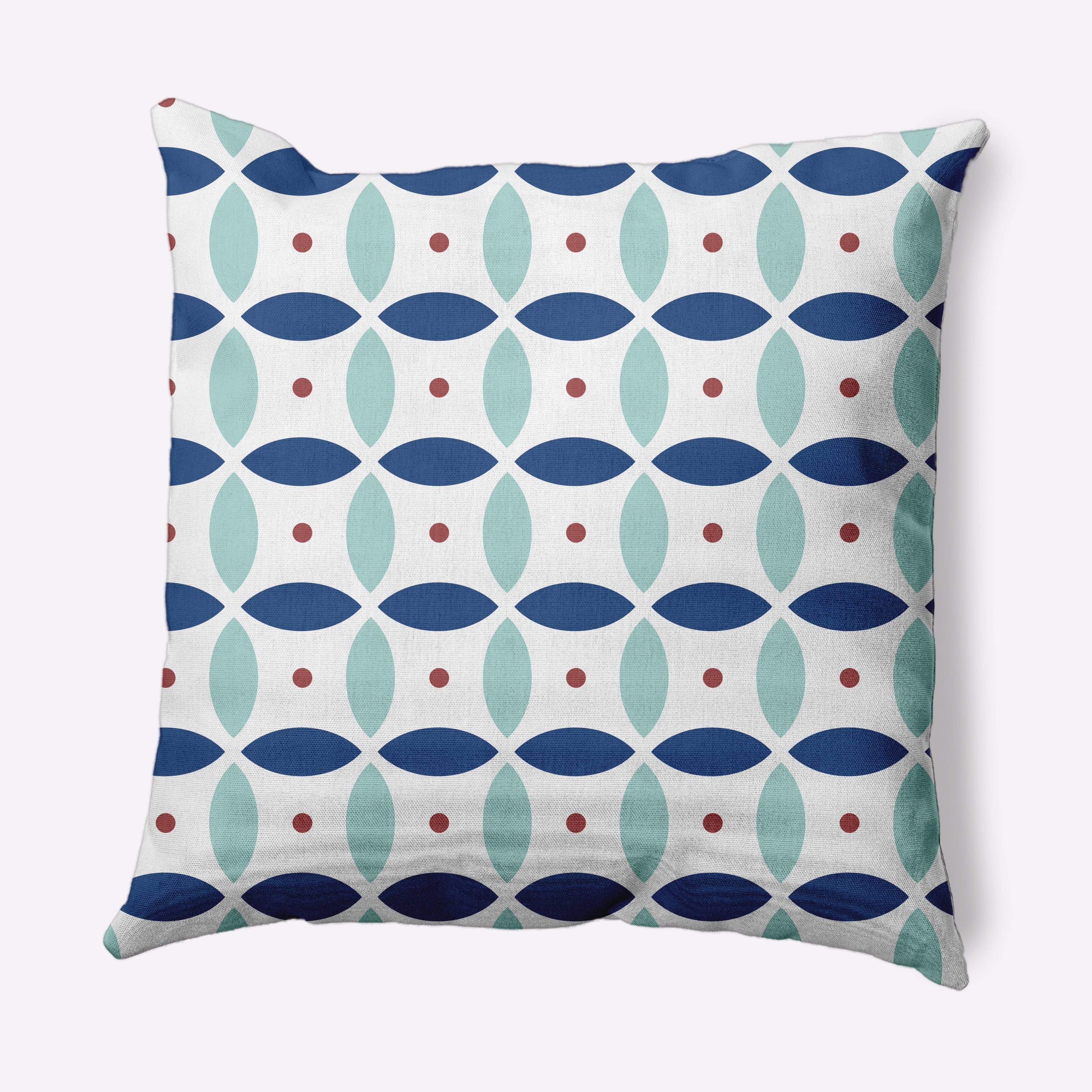 Simply Daisy 20 in x 20 in Scandinavian Blue Geometric Polyester Throw Pillow