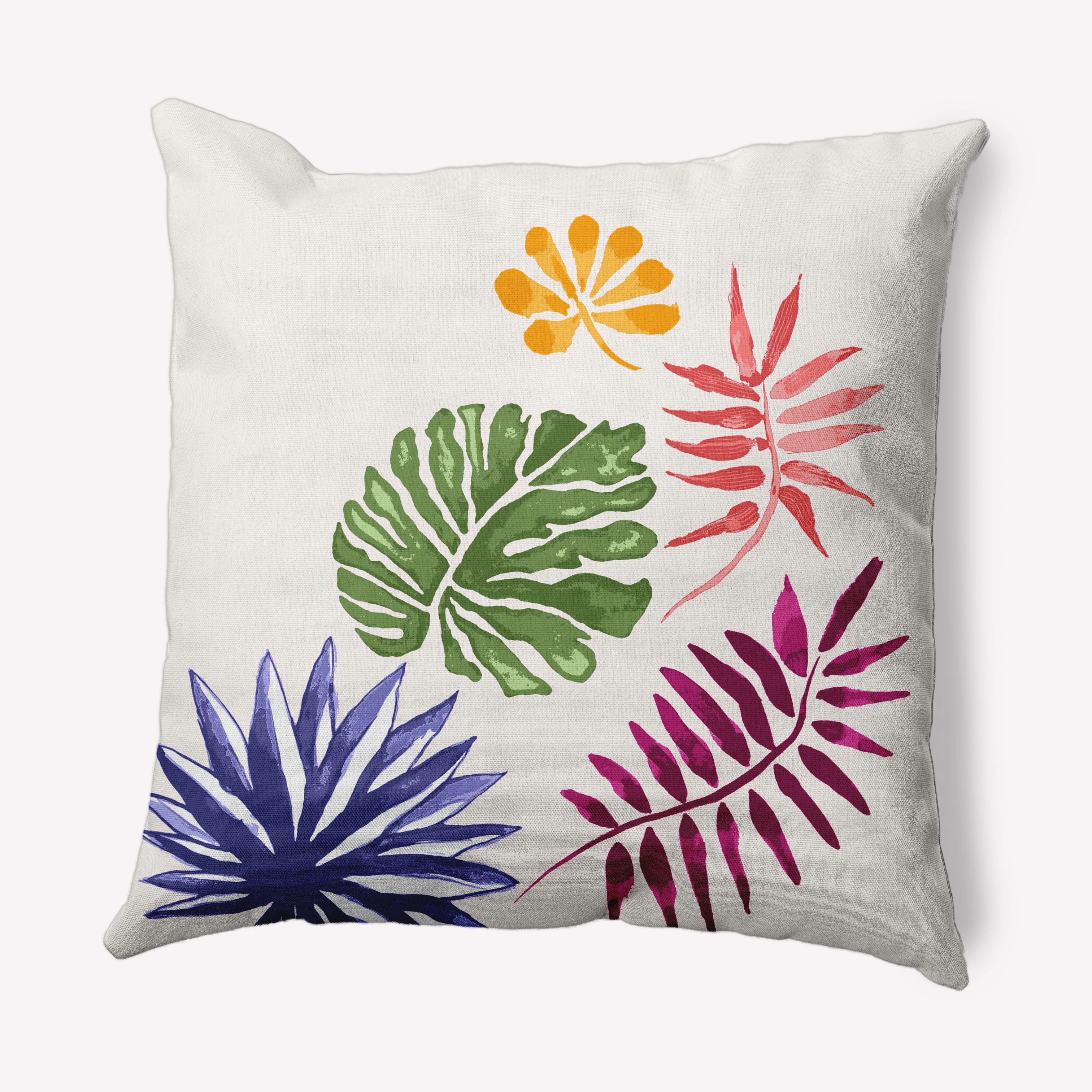 Simply Daisy 20 in x 20 in Tropical Purple Floral Polyester Throw Pillow