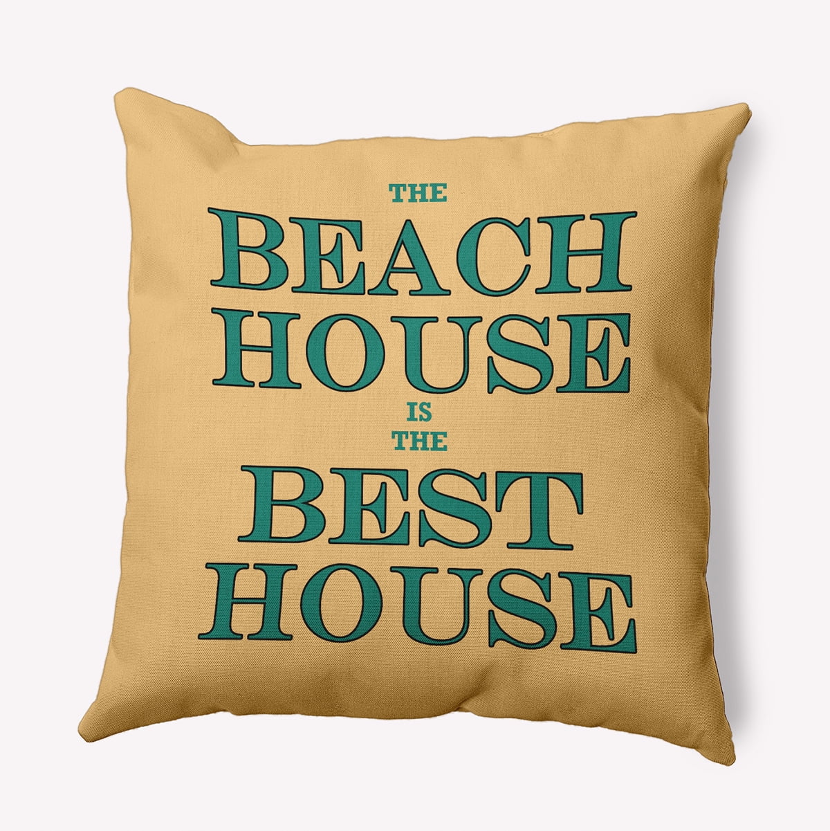 Simply Daisy 20-inch Square Beach House Best House Poly Throw Pillow, Kelly Green Qty 1