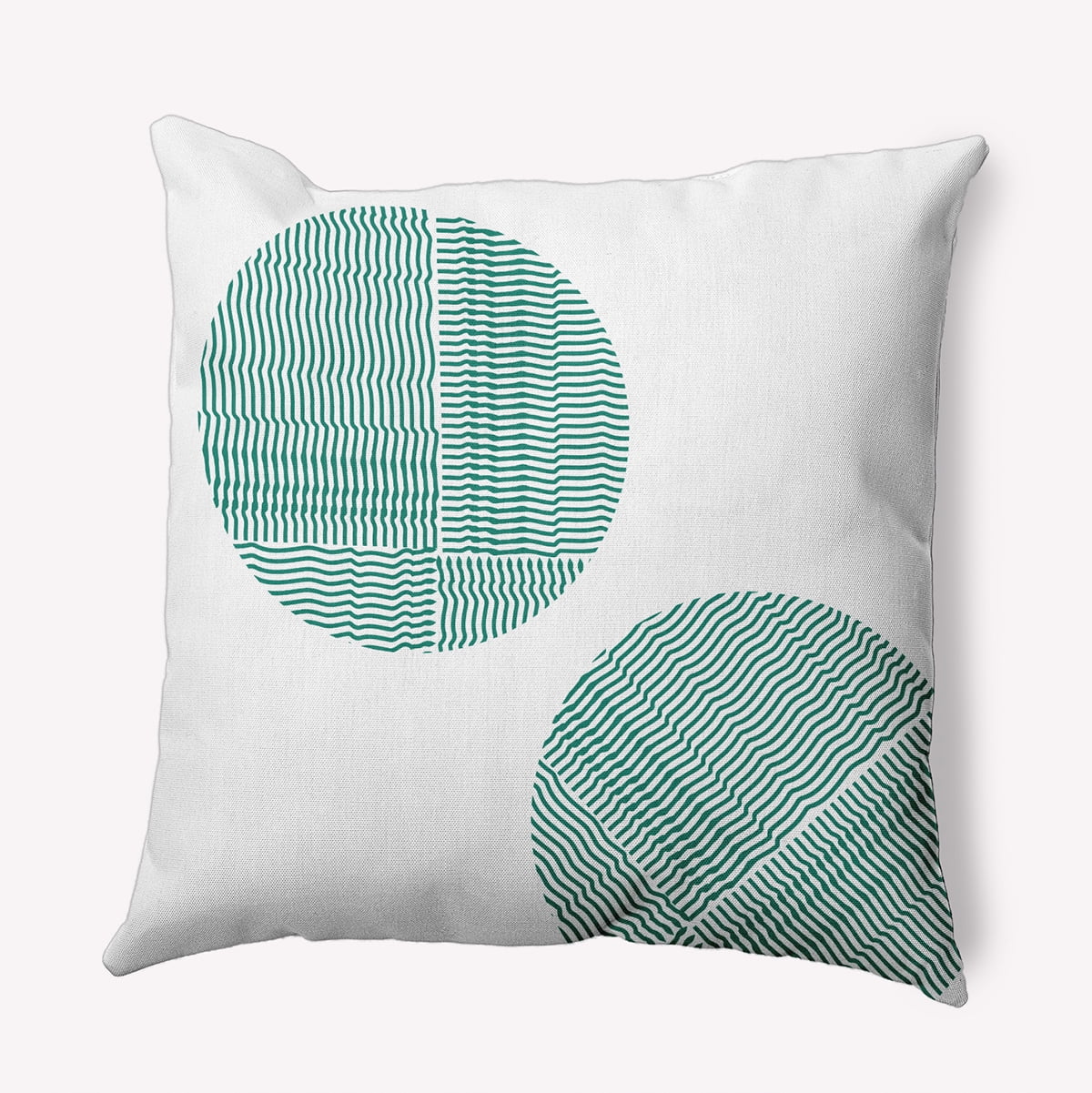 Simply Daisy 20-inch Square Circles Polyester Indoor Pillow, Kelly Green Qty 1