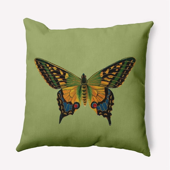 Simply Daisy 20-inch Square Colorful Swallowtail Polyester Throw Pillow, Apple Green Qty 1
