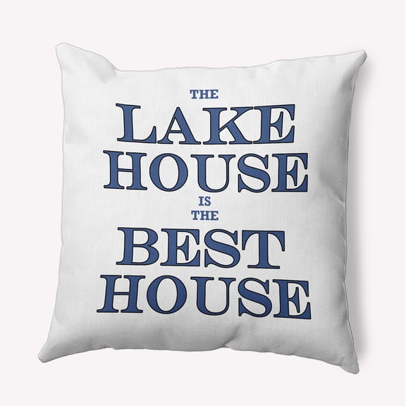Simply Daisy 20-inch Square Lake House Best House Polyester Throw Pillow, Navy Qty 1