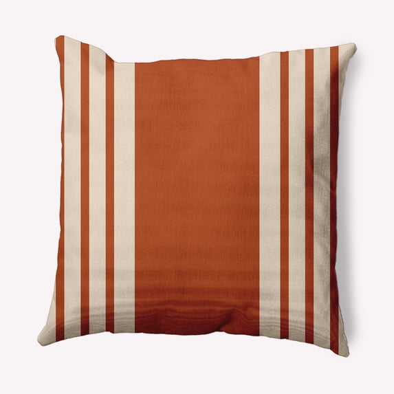 Simply Daisy 20-inch Square Striped Indoor/Outdoor Polyester Throw Pillow, Sienna