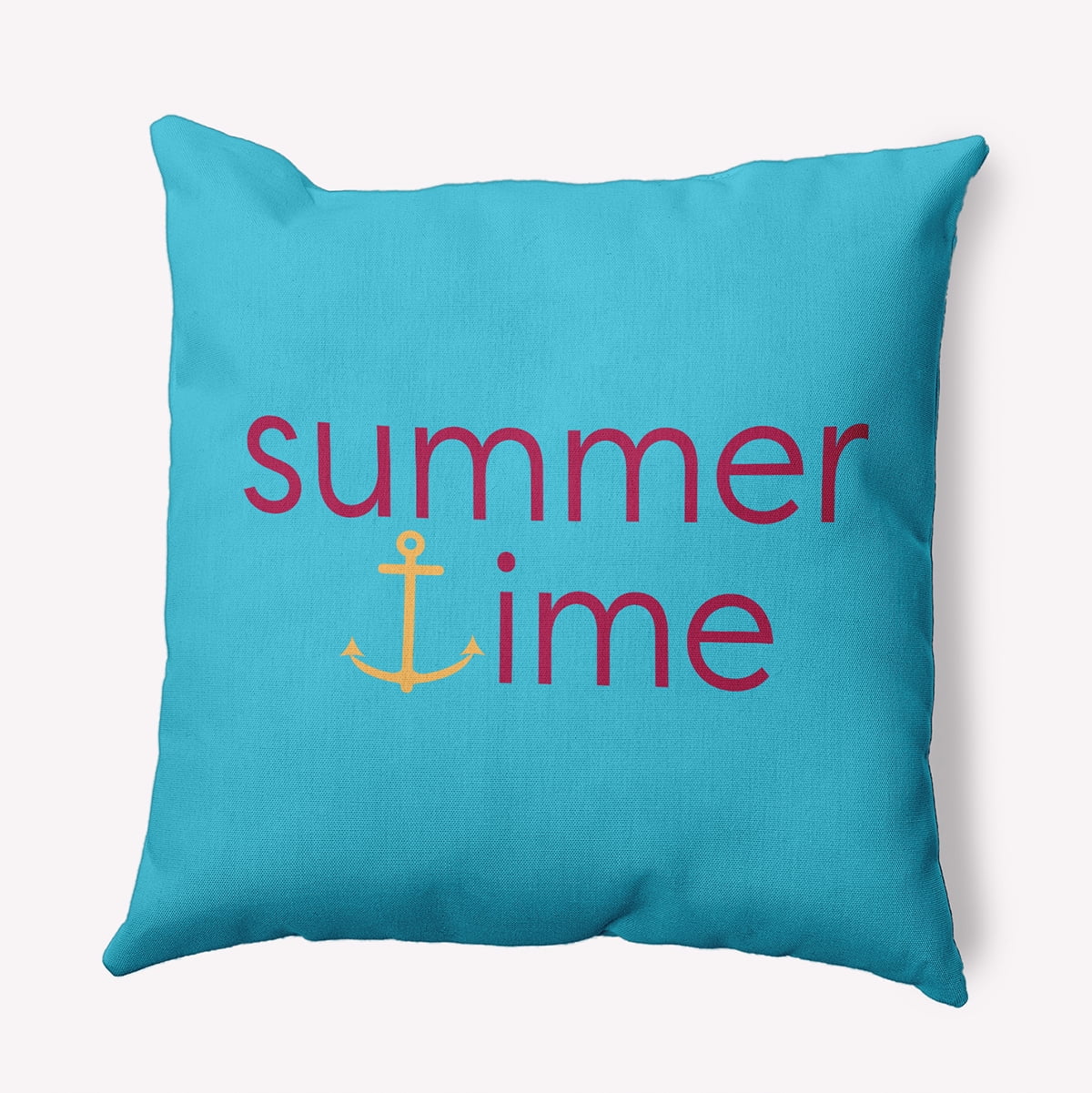 Simply Daisy 20-inch Square Summer Time Anchored Poly Throw Pillow, Lipstick Pink Qty 1