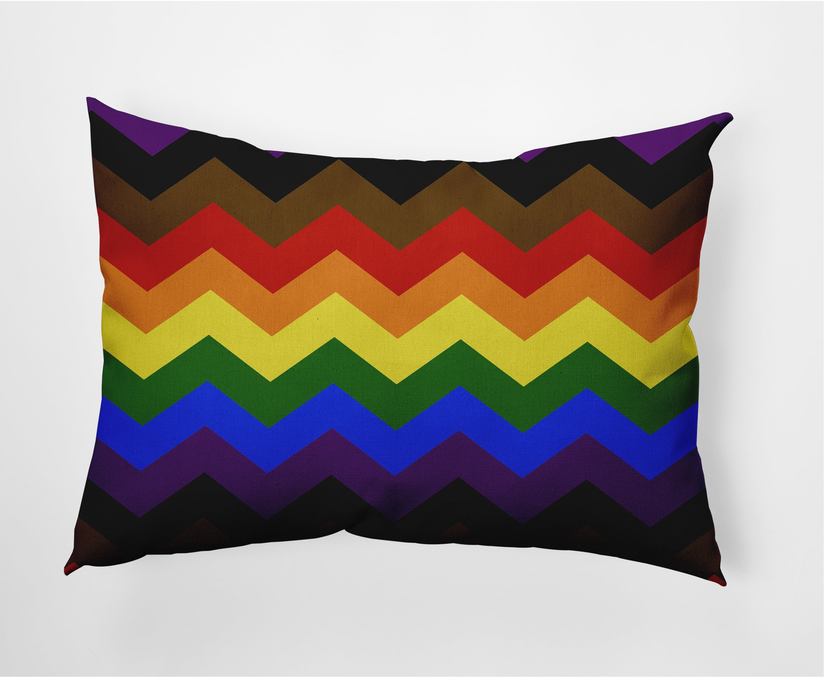 Simply Daisy 20" x 14" Contemporary Chevron Pride Day Polyester Decorative Lumbar Pillow