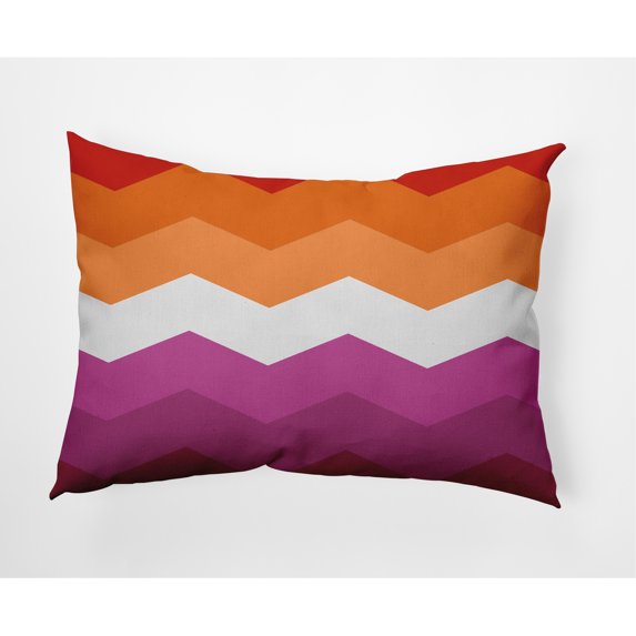 Simply Daisy 20" x 14" Contemporary Chevron Pride Day Polyester Decorative Lumbar Pillow
