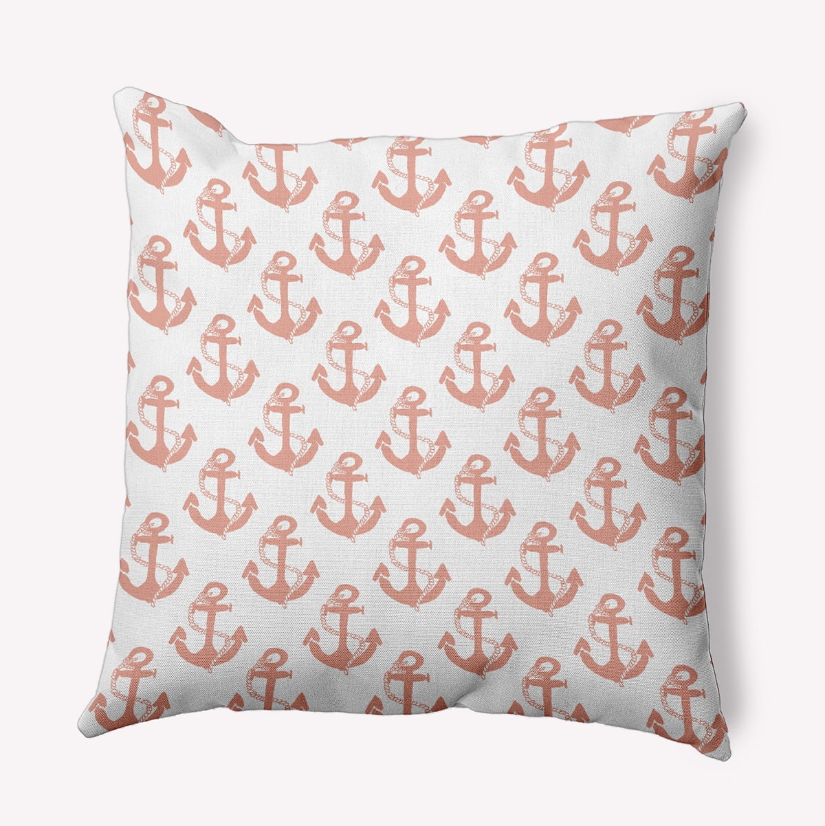 Simply Daisy 20" x 20" Anchor Pattern Decorative Throw Pillow, Soft Coral (1 count)