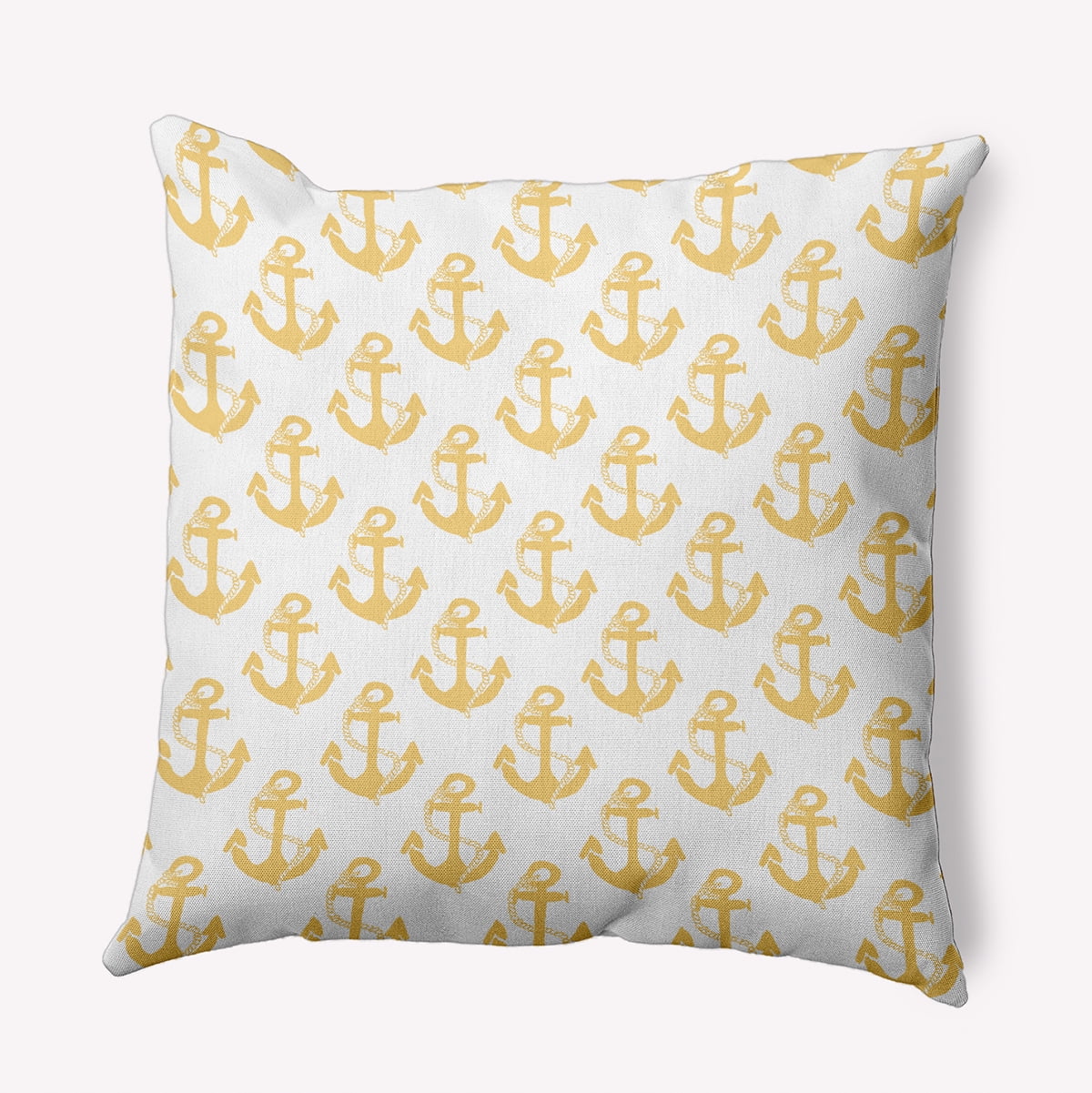 Simply Daisy 20" x 20" Anchor Pattern Indoor/Outdoor Throw Pillow, Daffodil (1 count)