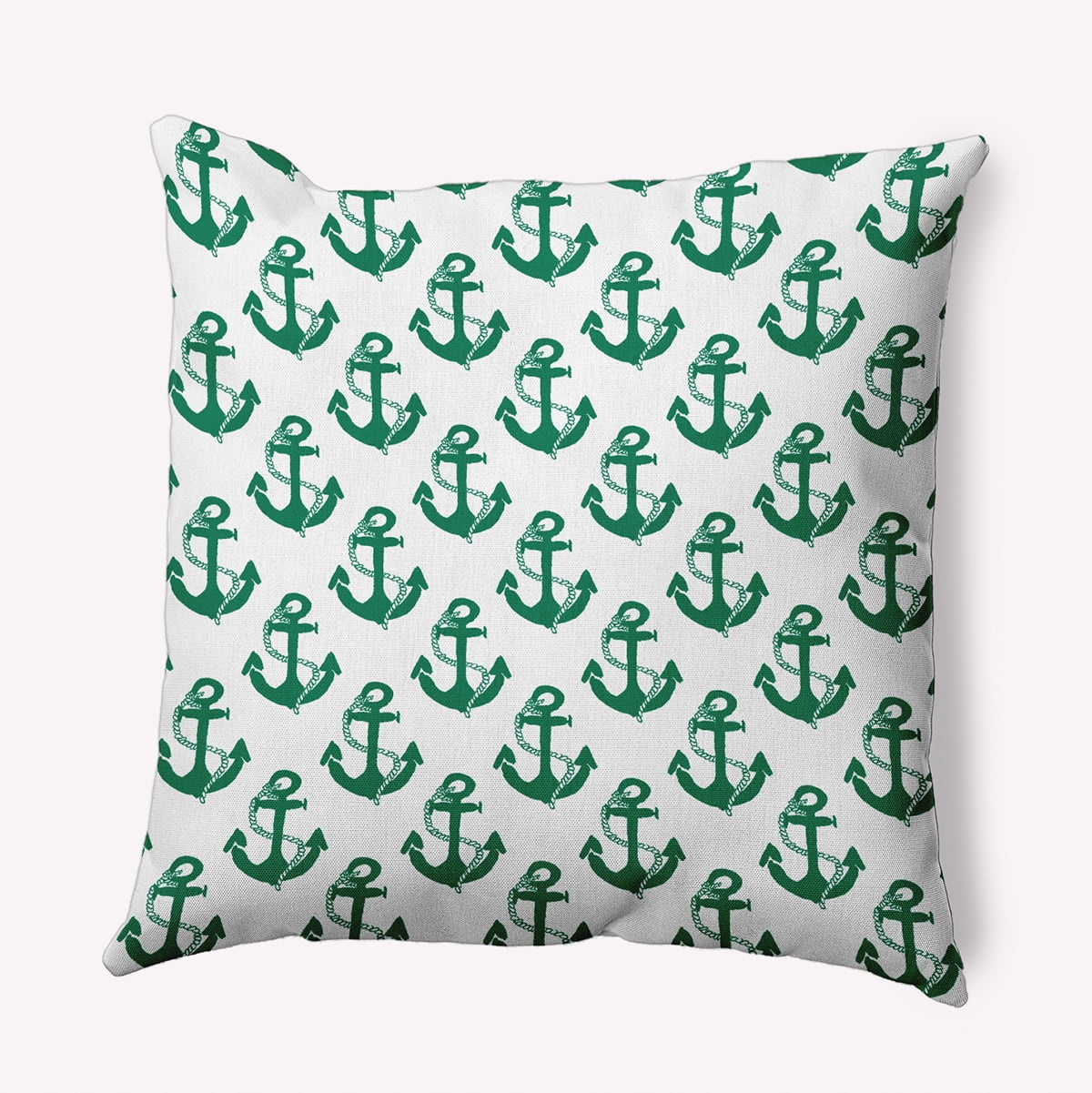 Simply Daisy 20" x 20" Anchor Pattern Indoor/Outdoor Throw Pillow, True Mint (1 count)