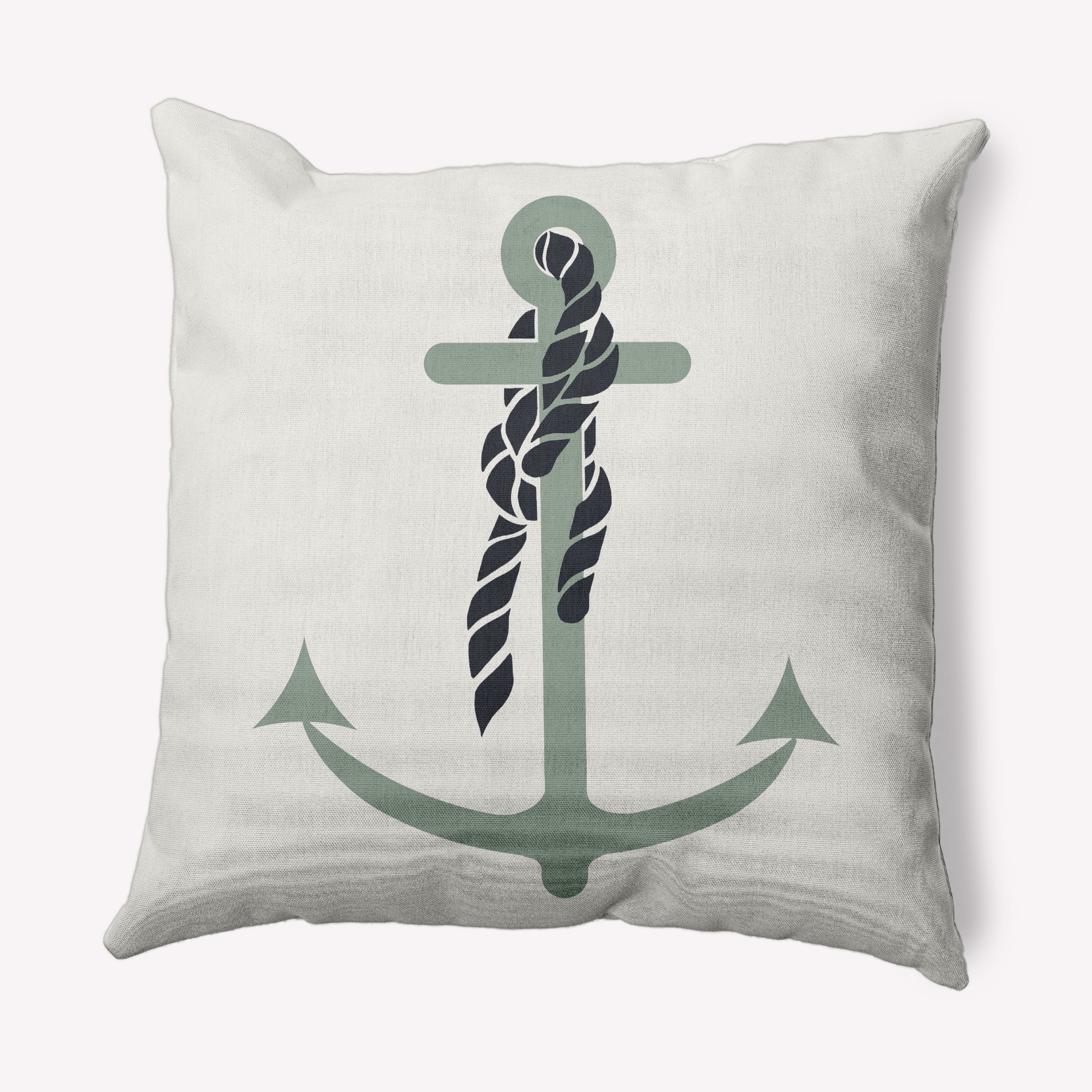 Simply Daisy 20" x 20" Anchor and Rope Nautical Decorative Indoor Pillow