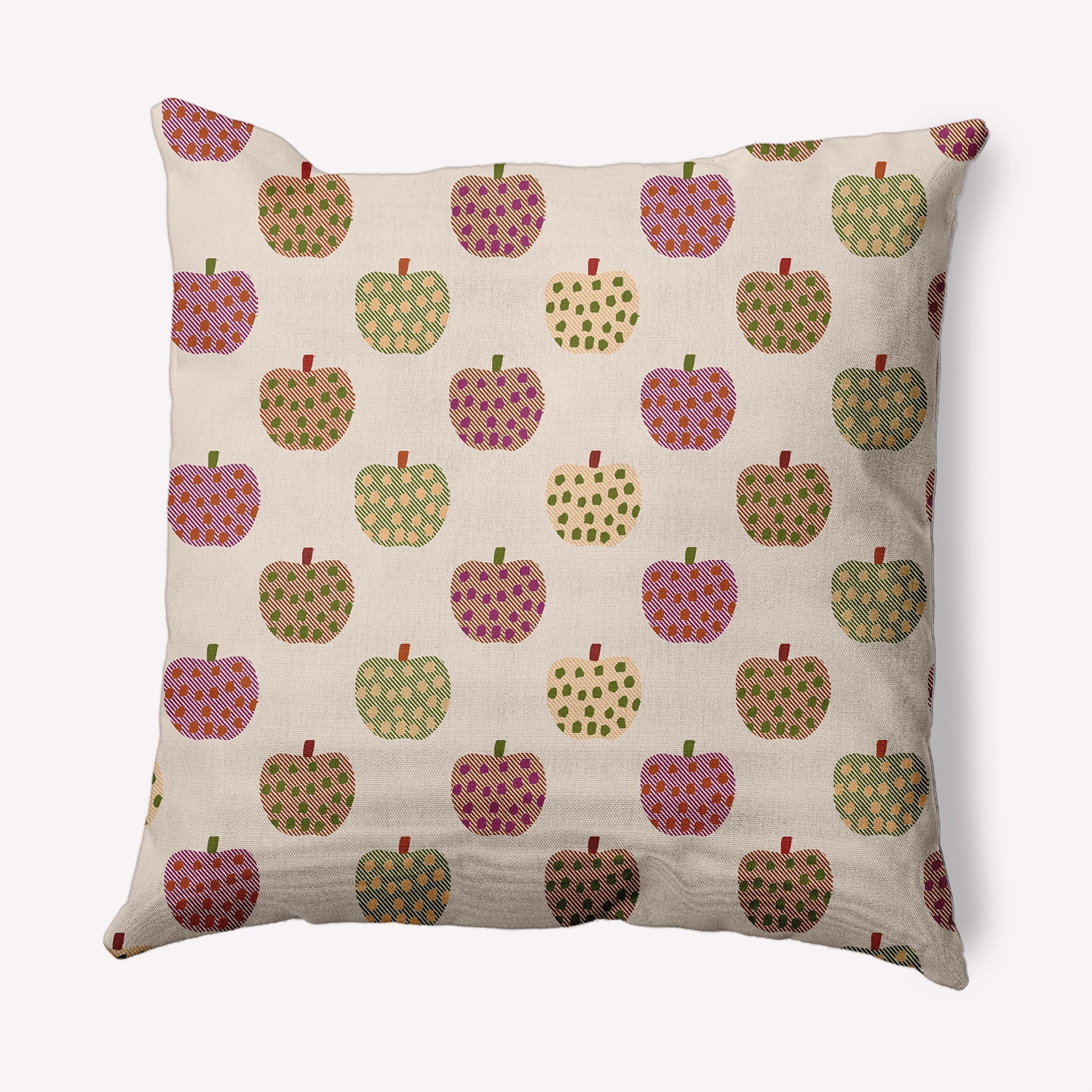 Simply Daisy 20" x 20" Apple Pattern Decorative Throw Pillow, Dusty Rose