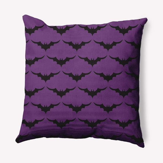 Simply Daisy 20" x 20" Bat Colony Indoor/Outdoor Polyester Throw Pillow, Amethyst