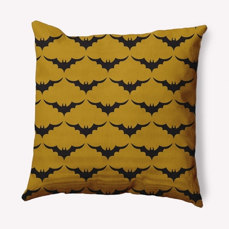 Simply Daisy 20" x 20" Bat Colony Indoor/Outdoor Polyester Throw Pillow, Autumn Gold