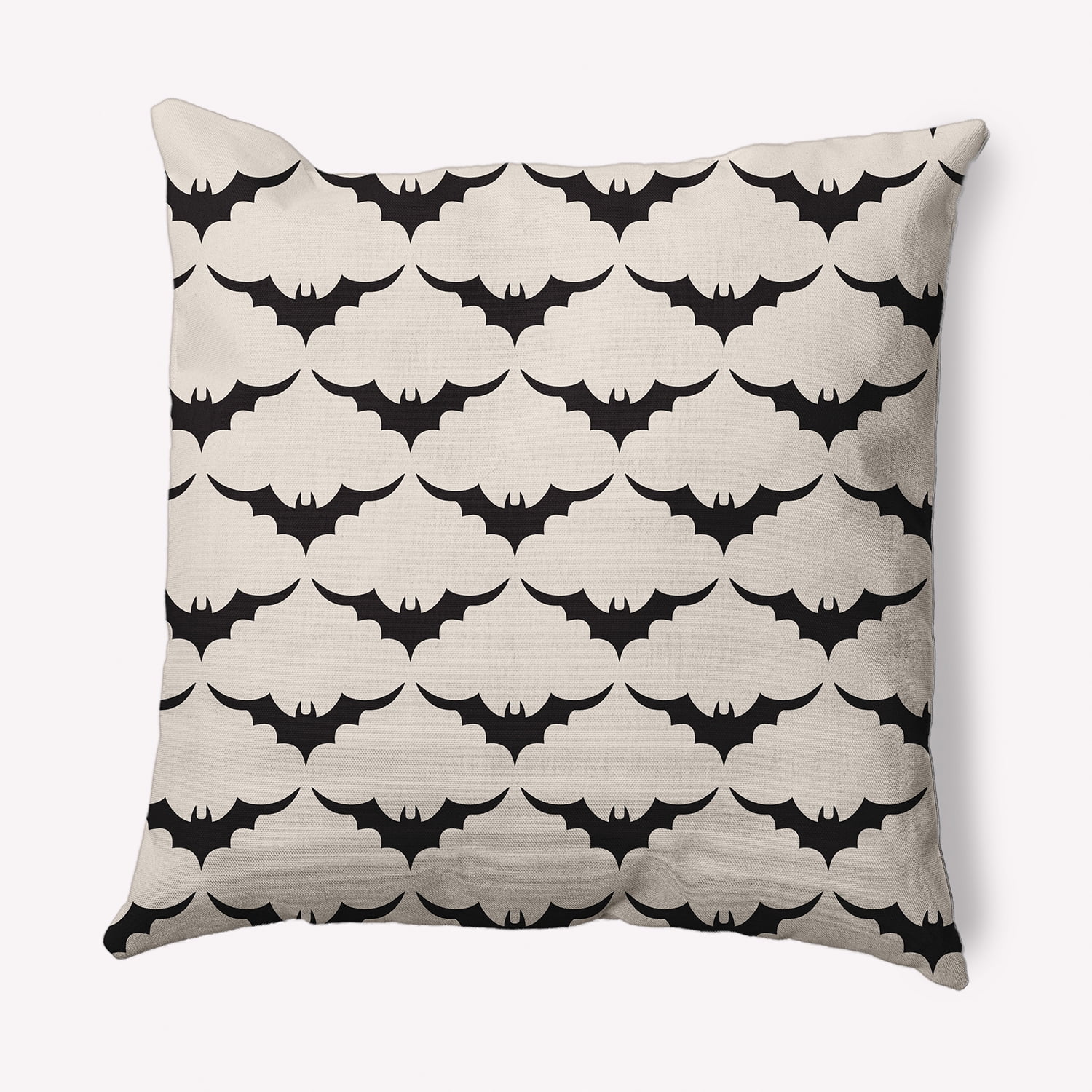 Simply Daisy 20" x 20" Bat Colony Indoor/Outdoor Polyester Throw Pillow, Cream