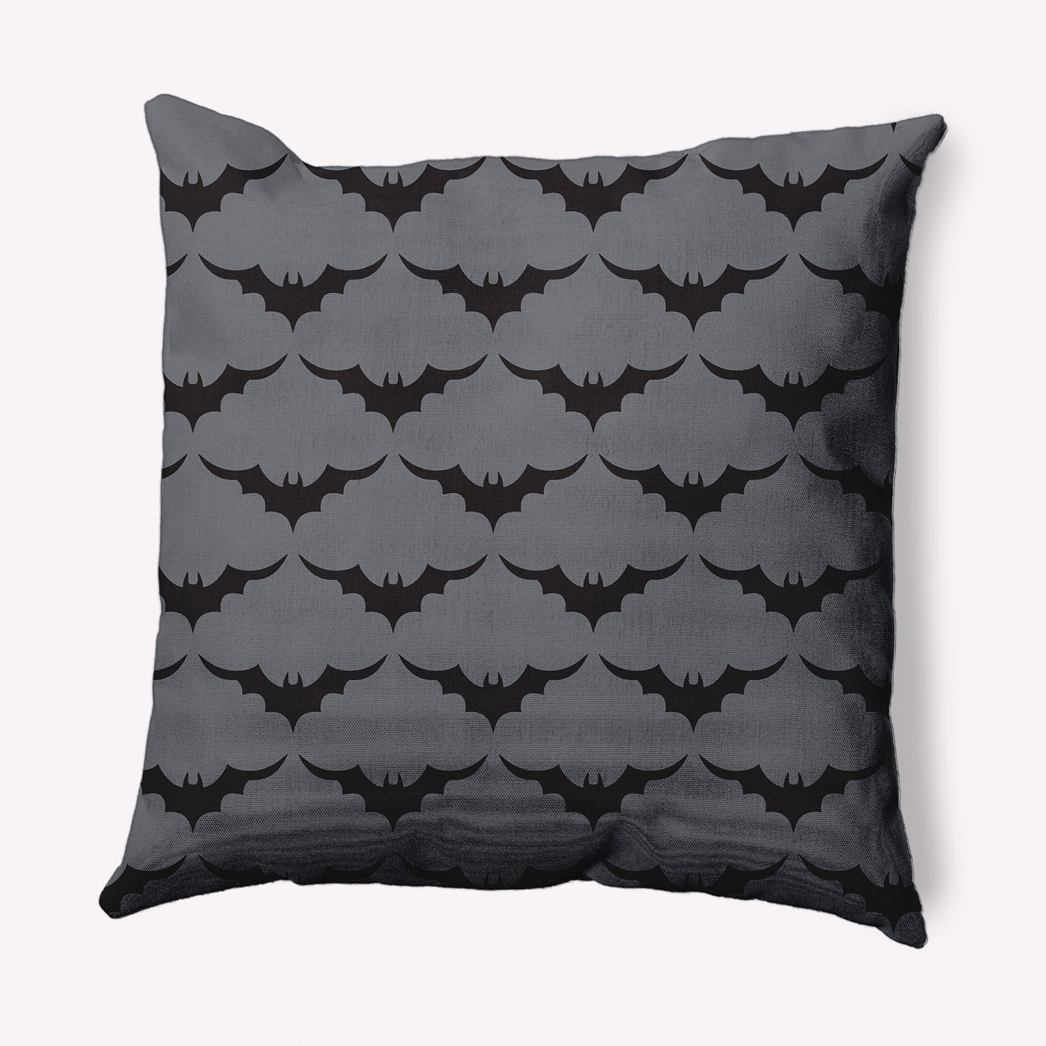 Simply Daisy 20" x 20" Bat Colony Indoor/Outdoor Polyester Throw Pillow, Steel Gray