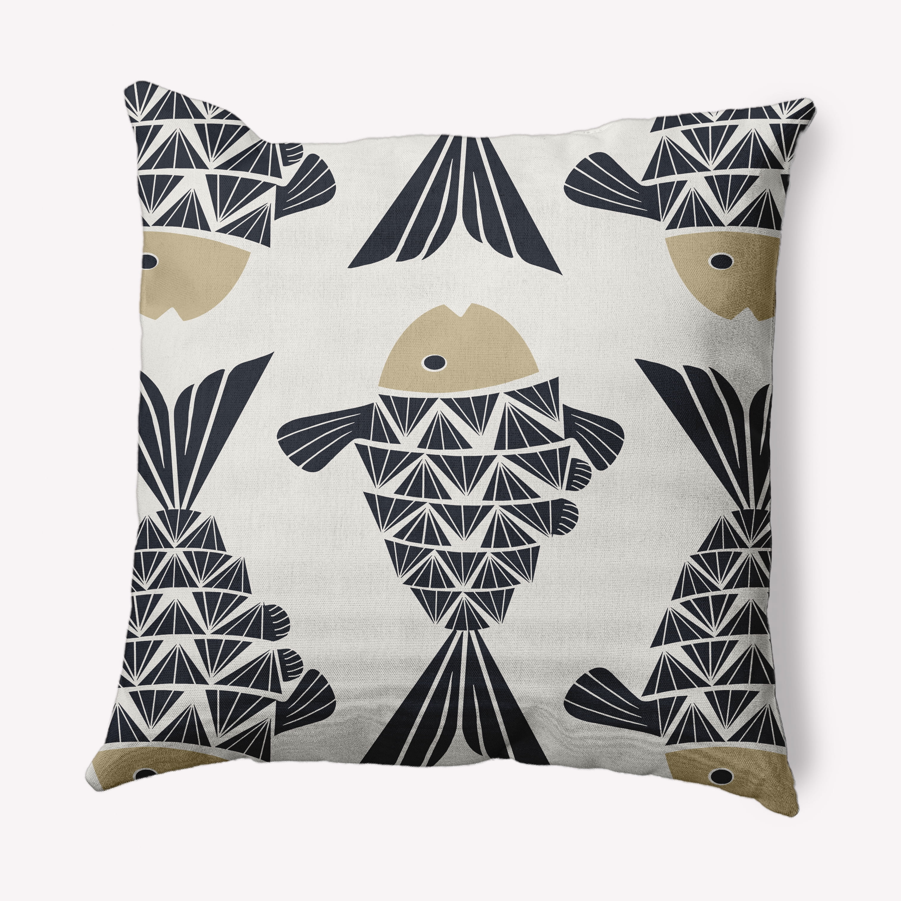 Simply Daisy 20" x 20" Big Fish Nautical Decorative Indoor Pillow