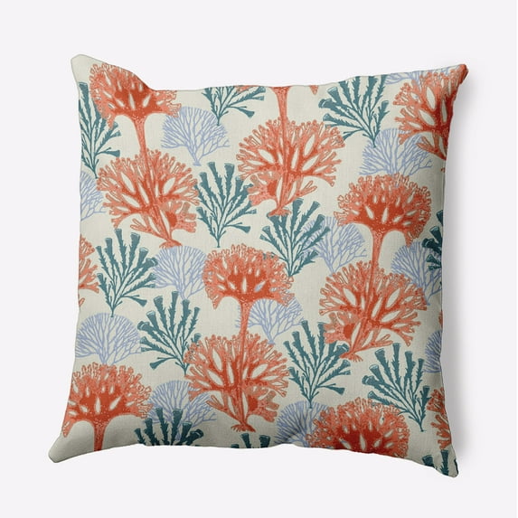 Simply Daisy 20" x 20" Blooms and Branches Indoor/Outdoor Throw Pillow, Surf Board Orange (1 count)