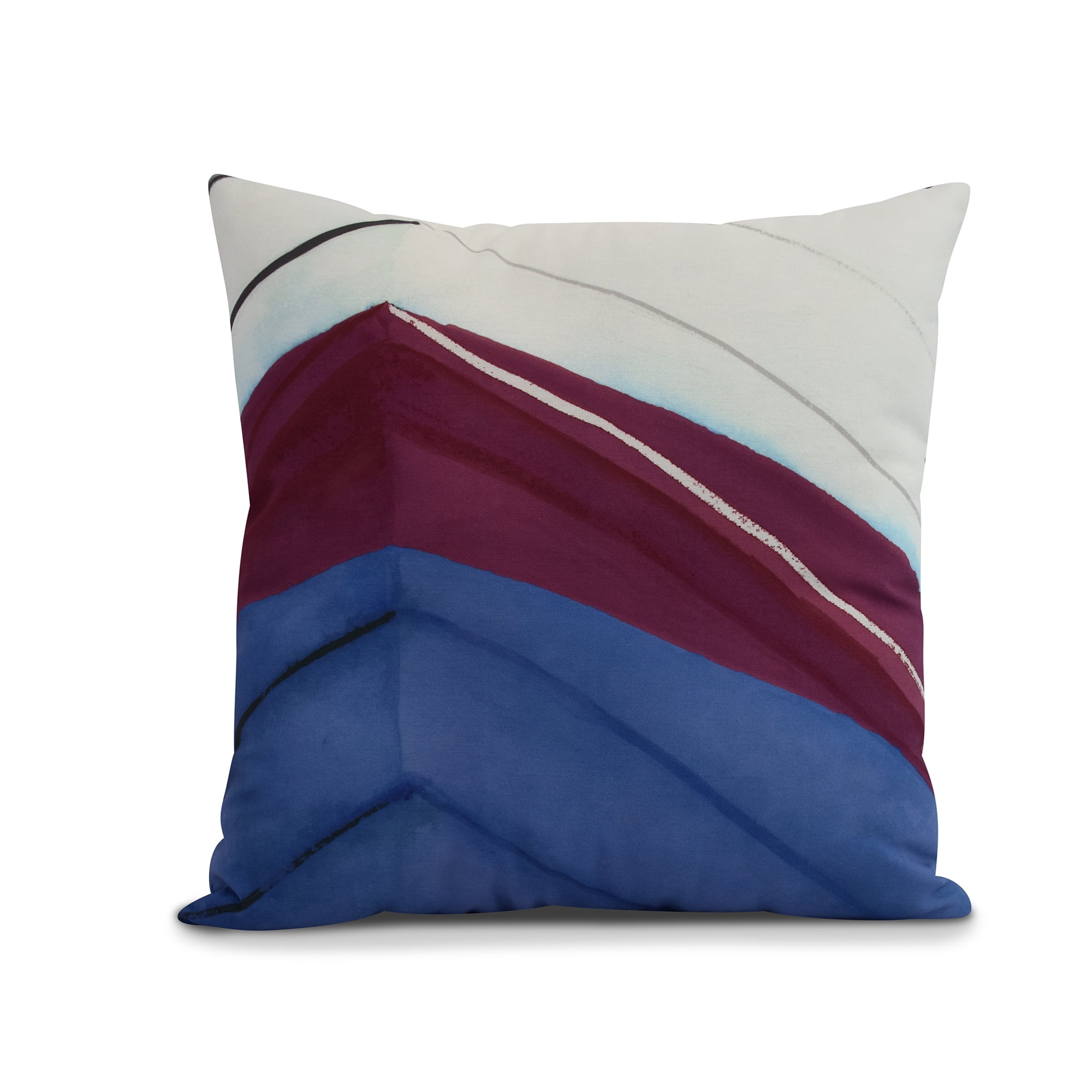 Simply Daisy, 20" x 20" Boat Bow Left, Geometric Print Outdoor Pillow, Royal Blue