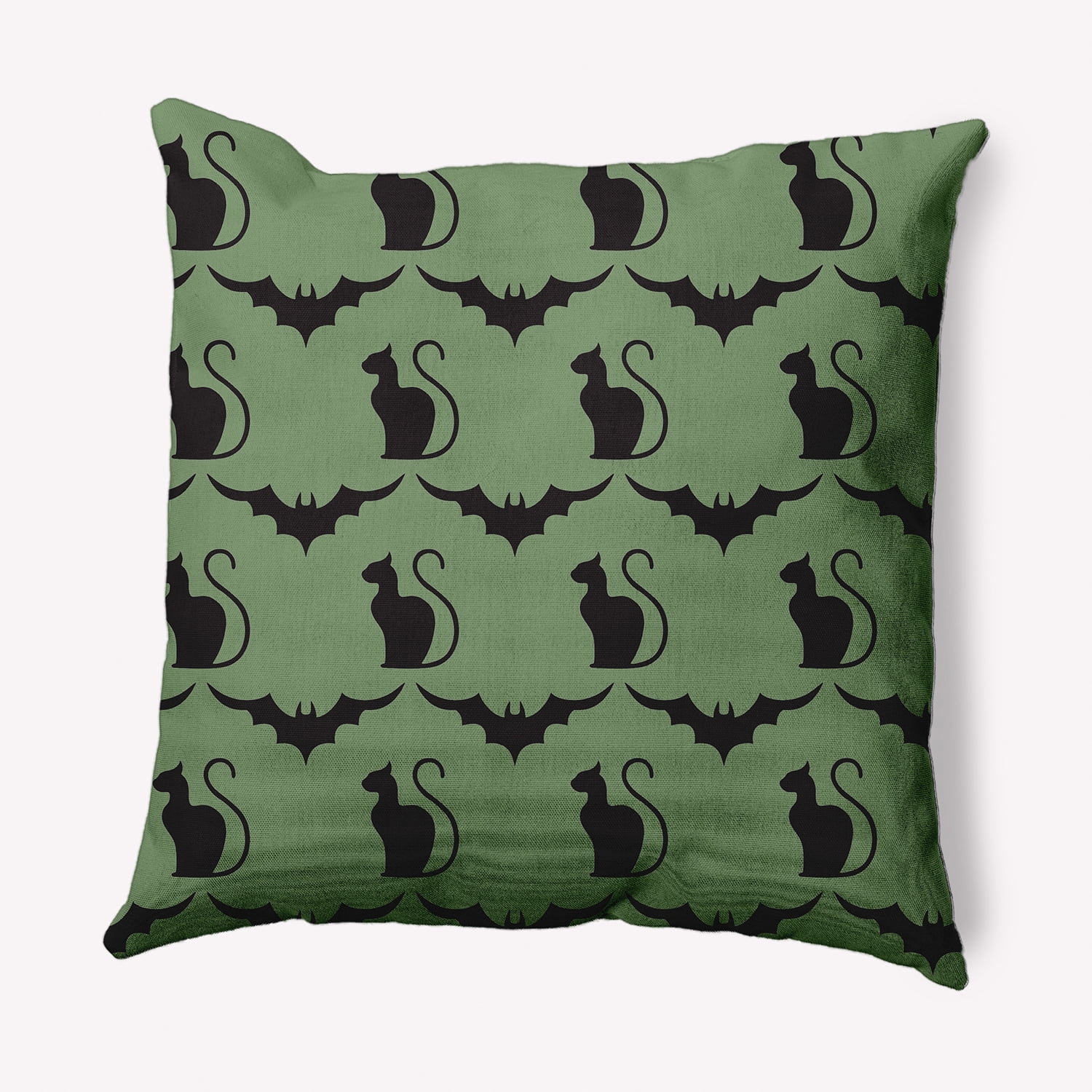 Simply Daisy 20" x 20" Cats and Bats Decorative Throw Pillow, Sage