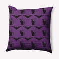thumbnail image 1 of Simply Daisy 20" x 20" Cats and Bats Indoor/Outdoor Polyester Throw Pillow, Amethyst, 1 of 3