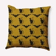 thumbnail image 1 of Simply Daisy 20" x 20" Cats and Bats Indoor/Outdoor Polyester Throw Pillow, Autumn Gold, 1 of 3