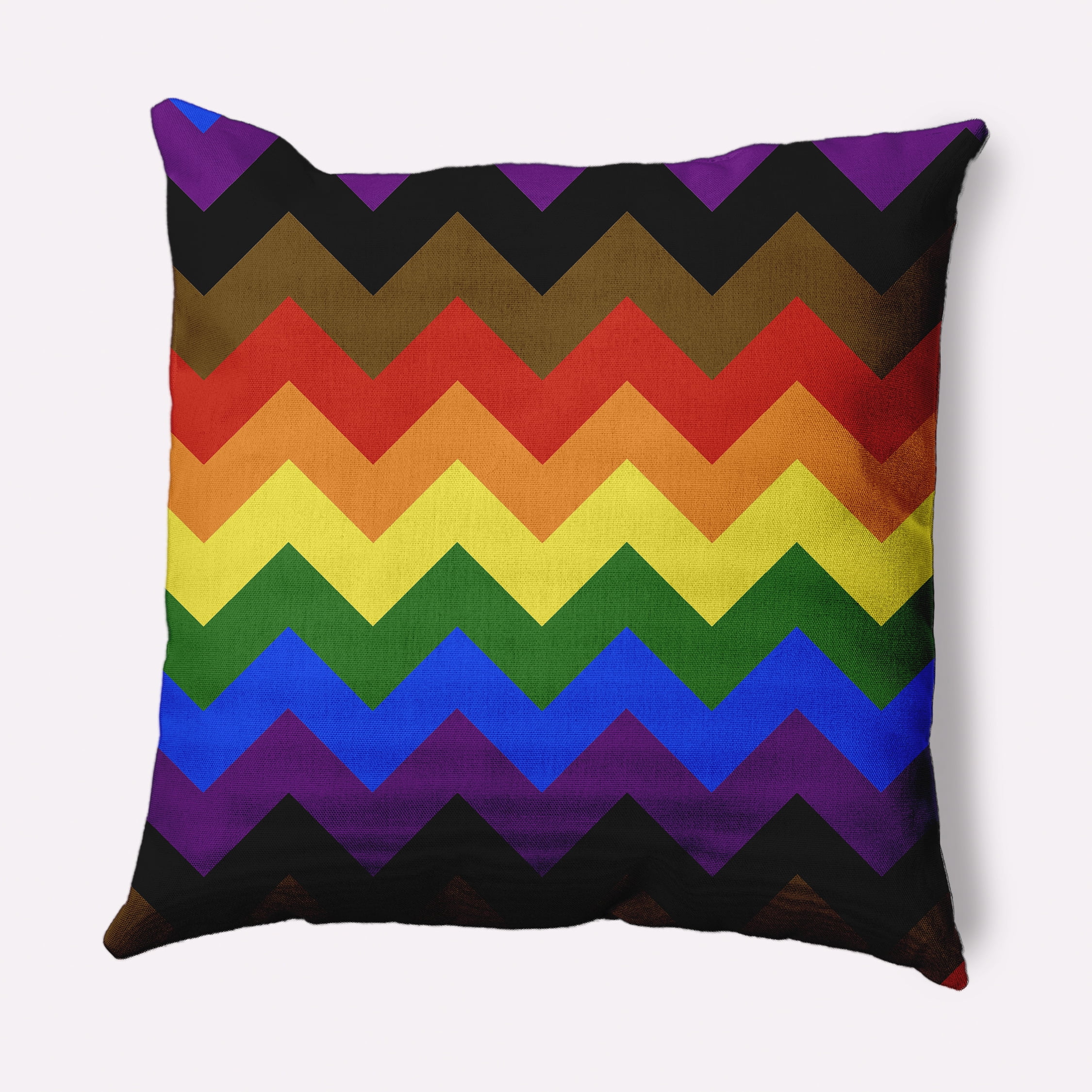 Simply Daisy 20" x 20" Contemporary Chevron Pride Day Polyester Throw Pillow