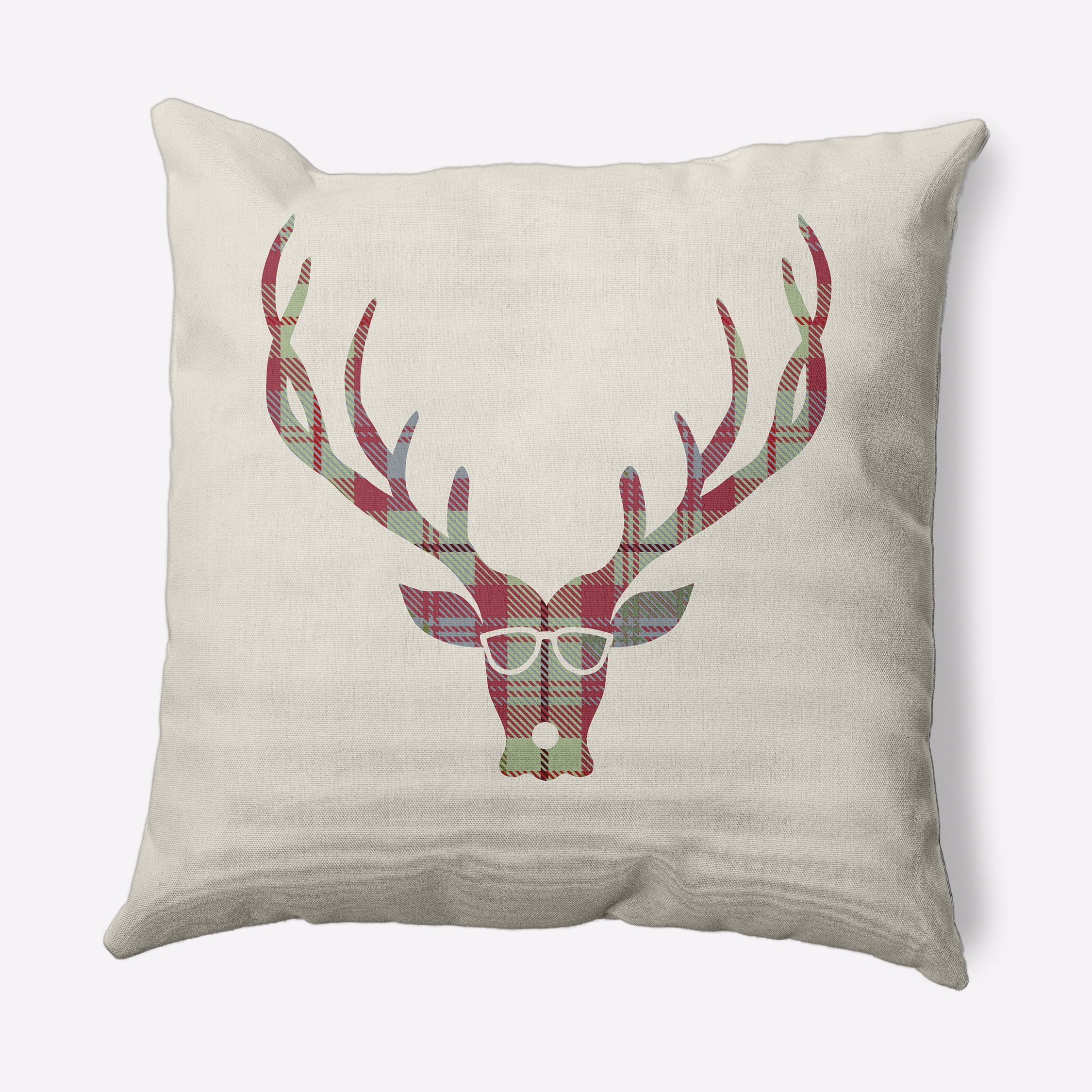 Simply Daisy 20" x 20" Cool Dude Holiday Reindeer Decorative Throw Pillow