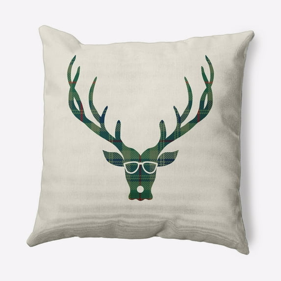 Simply Daisy 20" x 20" Cool Dude Holiday Reindeer Outdoor Throw Pillow