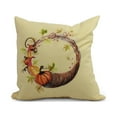 thumbnail image 1 of Simply Daisy, 20" x 20" Cornicopia Wreath Light yellow Fall Print Outdoor Decorative Throw Pillow, 1 of 2
