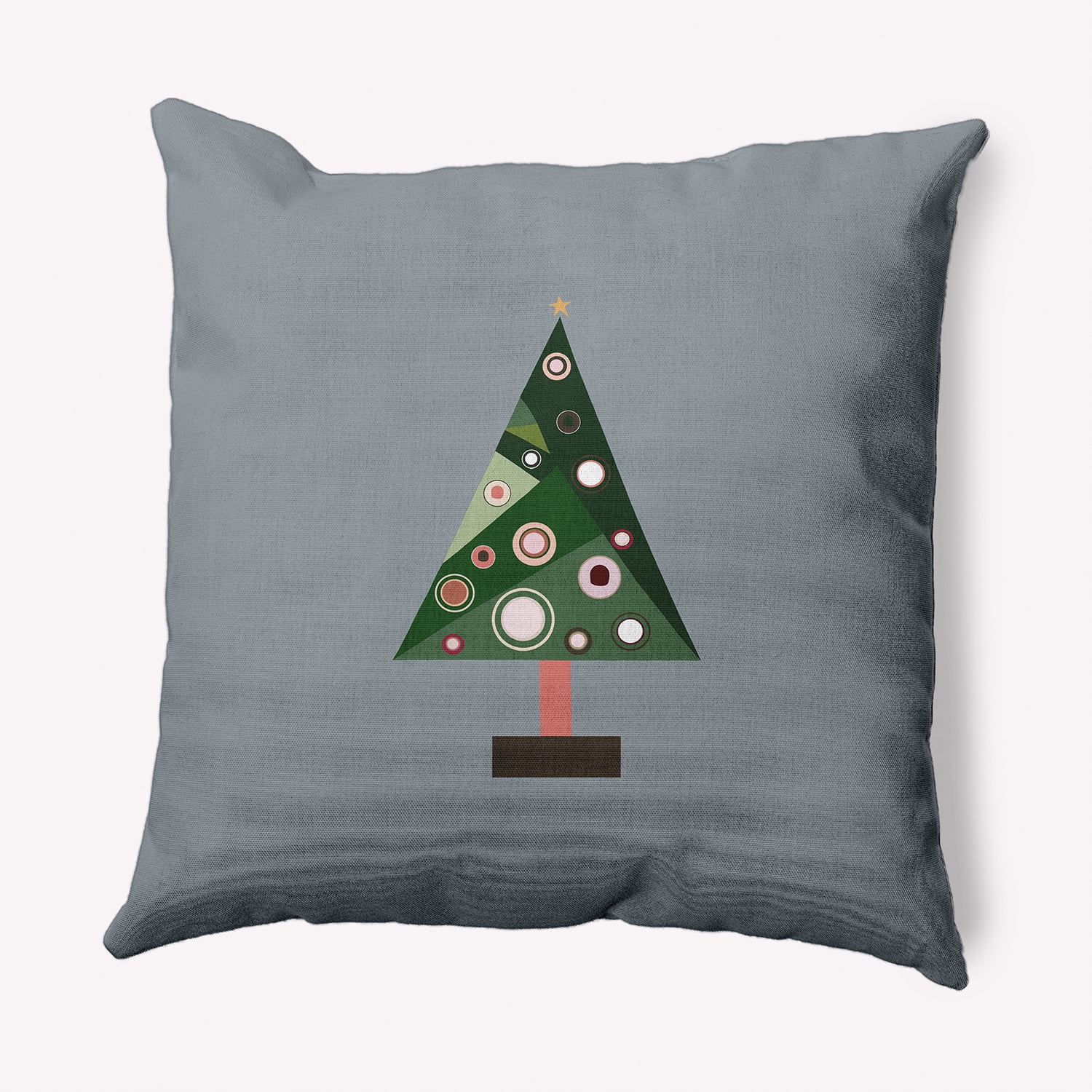 20" x 20" Simply Daisy Crazy Christmas Polyester Indoor/Outdoor Pillow, Mid Grey (1 Count)