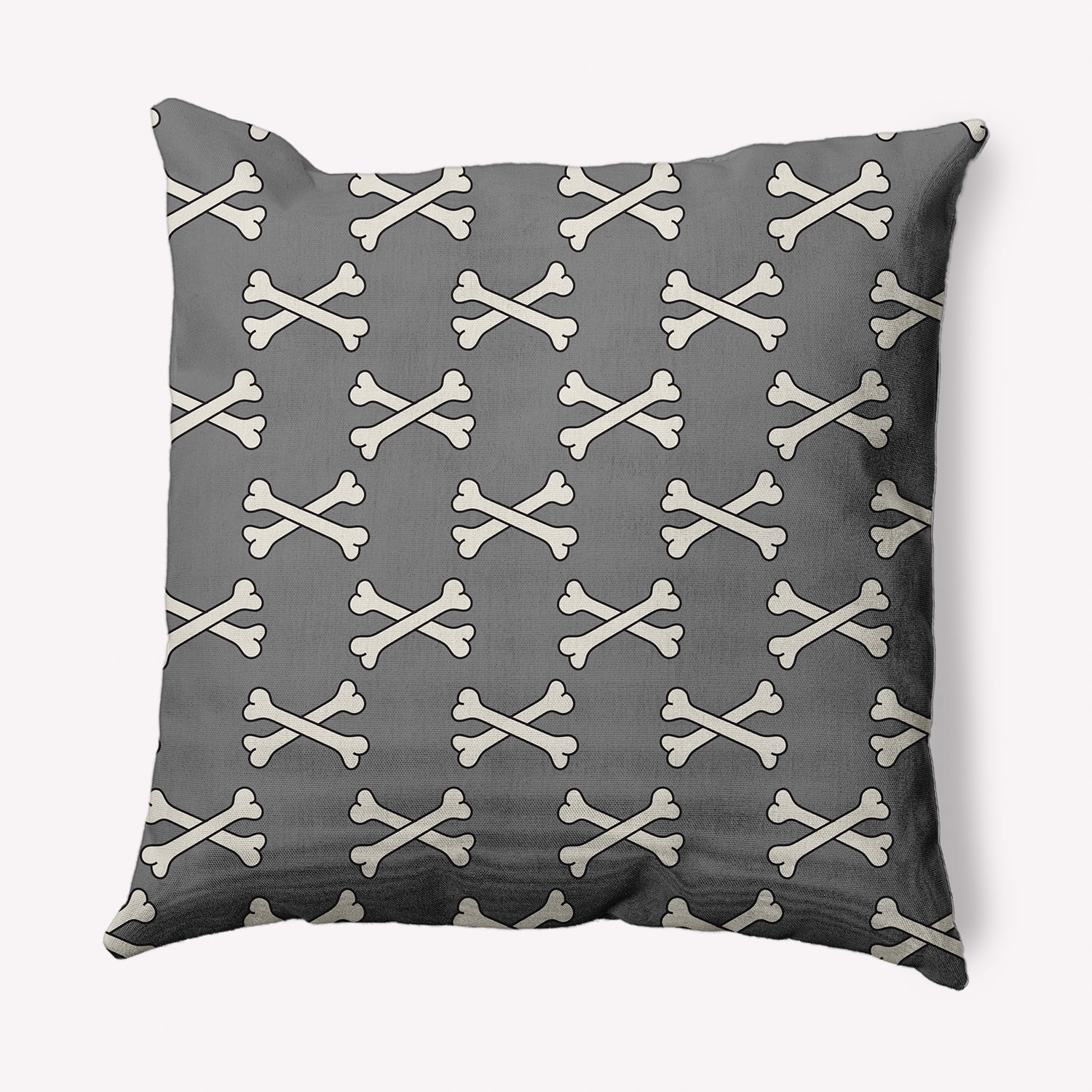 Simply Daisy 20" x 20" Cross Bones Decorative Throw Pillow, Steel Gray