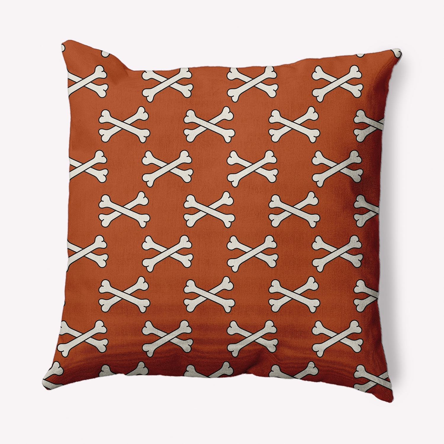 Simply Daisy 20" x 20" Cross Bones Indoor/Outdoor Polyester Throw Pillow, Sienna