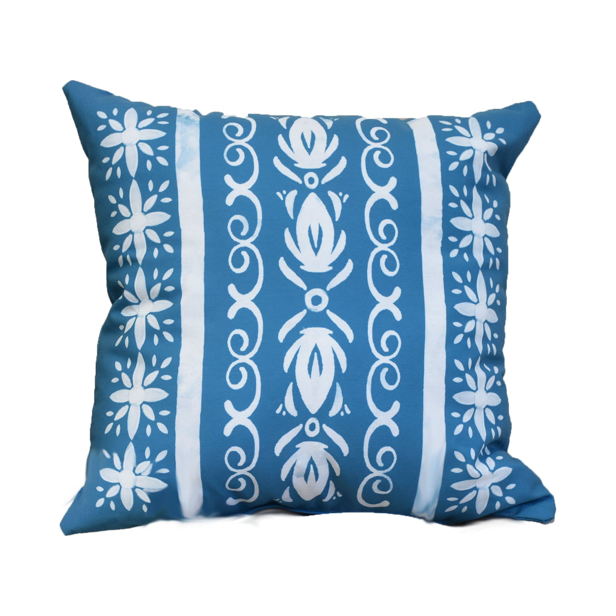 Simply Daisy, 20" x 20" Cuban Tile 2, Geometric Print Outdoor Pillow, Teal