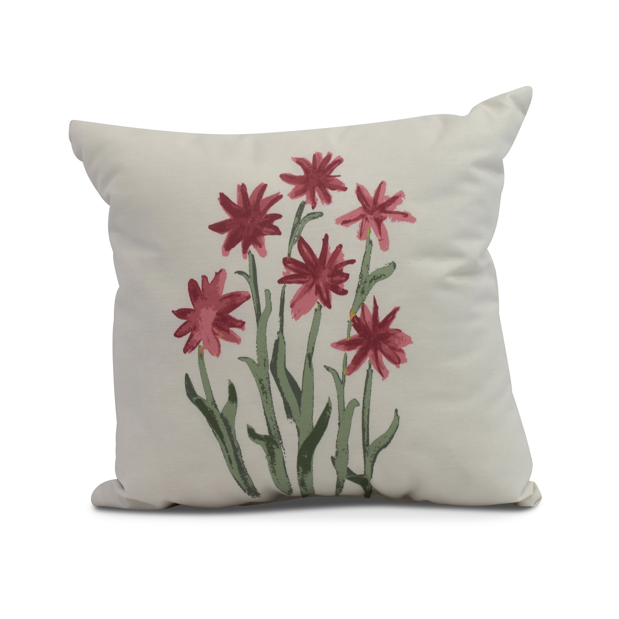 Simply Daisy, 20" x 20" Daffodils Outdoor Pillow, Rust