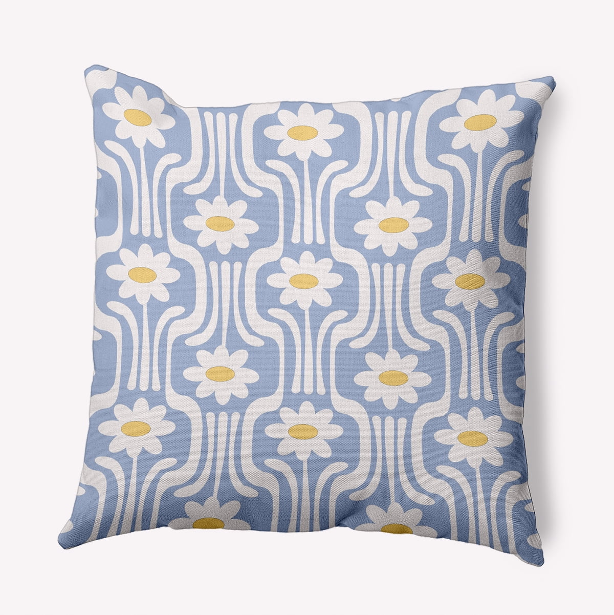 Simply Daisy 20" x 20" Daisys and Squiggles Indoor/Outdoor Throw Pillow, Peri (1 count)
