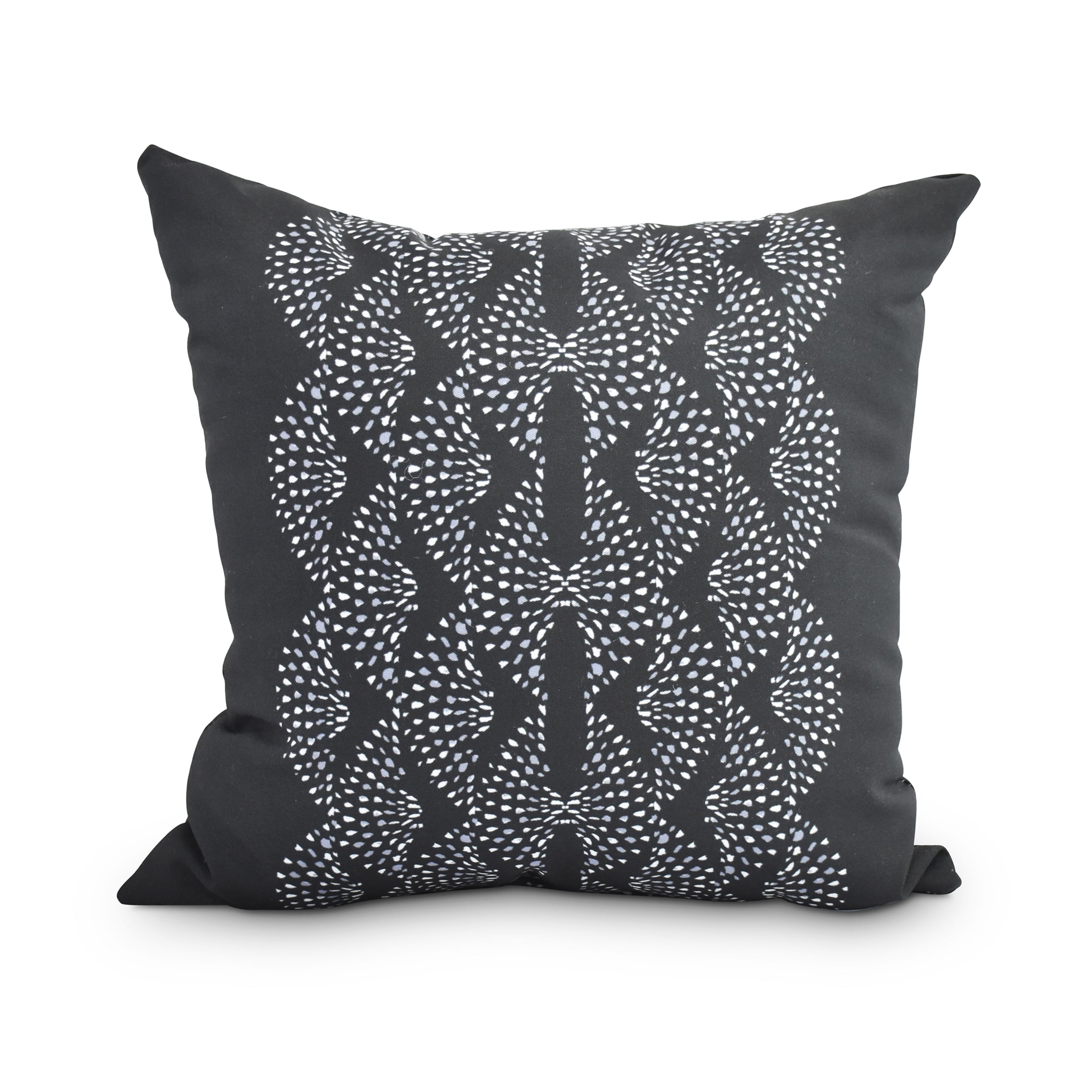 Simply Daisy, 20" x 20" Dotted Focus Black Geometric Print Decorative Outdoor Throw Pillow