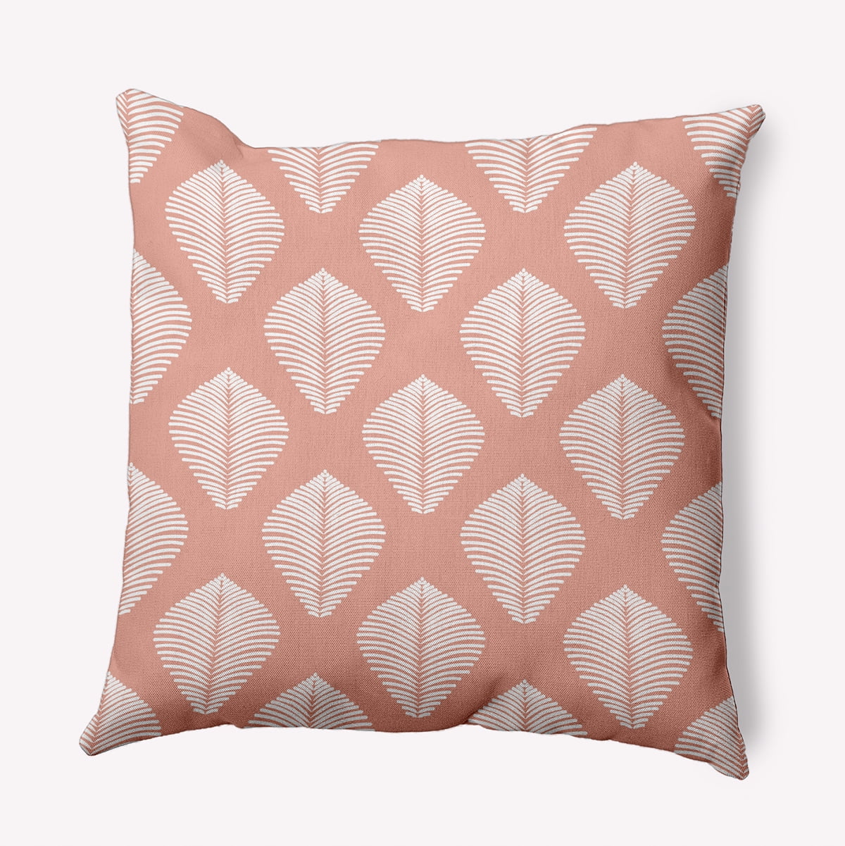 Simply Daisy 20" x 20" Fan Leaf Pattern Indoor/Outdoor Throw Pillow, Soft Coral (1 count)