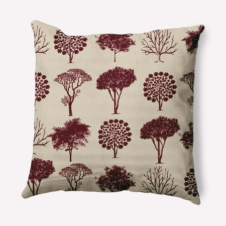 Simply Daisy 20" x 20" Field of Trees Indoor/Outdoor Polyester Throw Pillow, Pomegranate