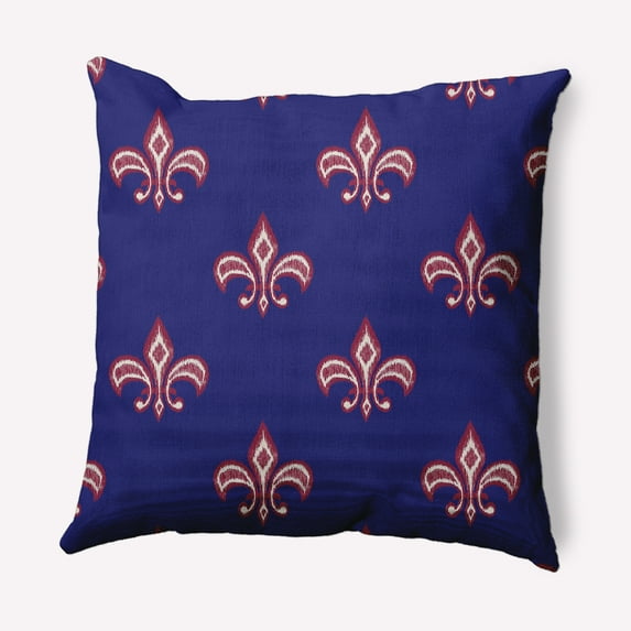 Simply Daisy 20" x 20" Fleur de Lis Decorative Throw Pillow, Indigo Blue
