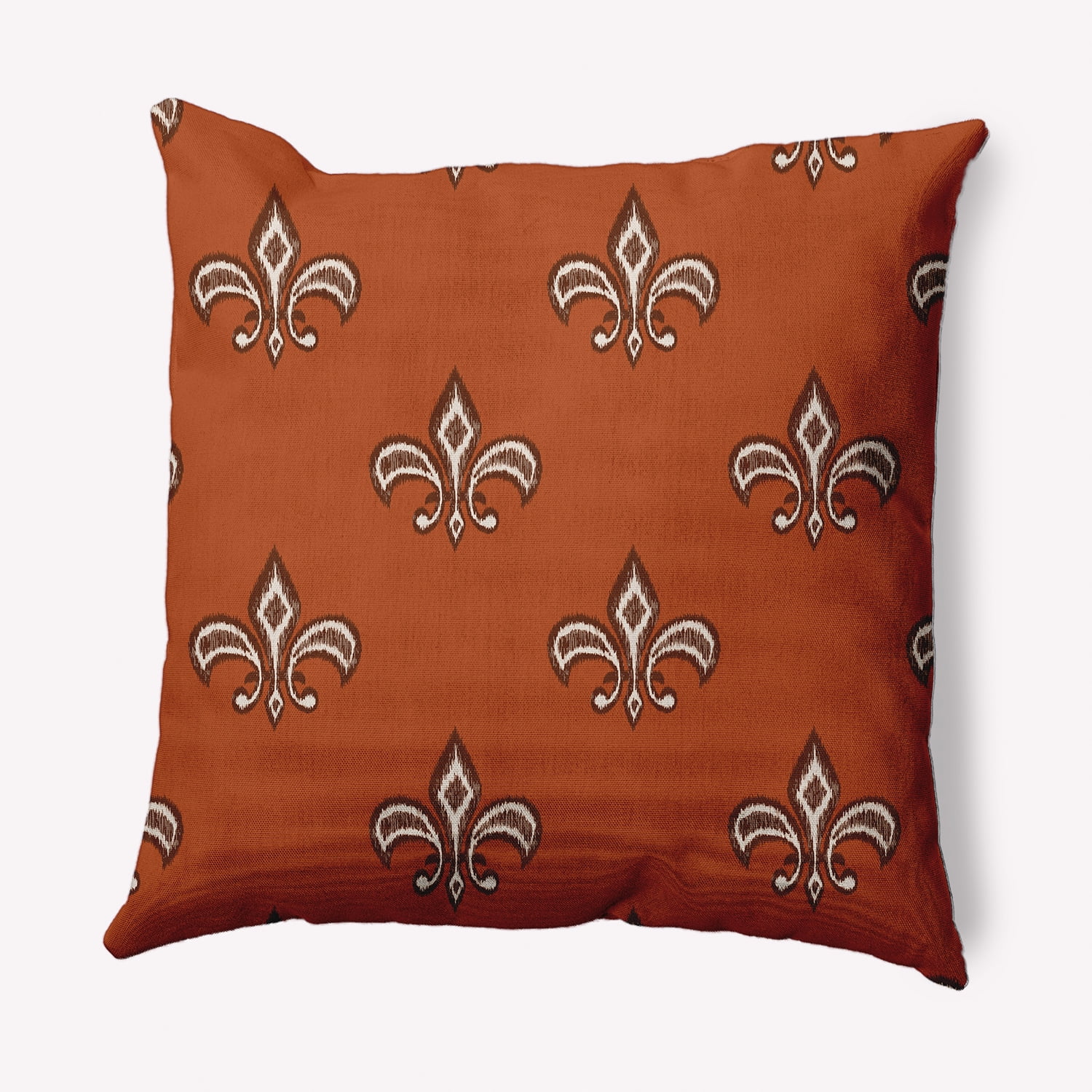 Simply Daisy 20" x 20" Fleur de Lis Decorative Throw Pillow, Sienna