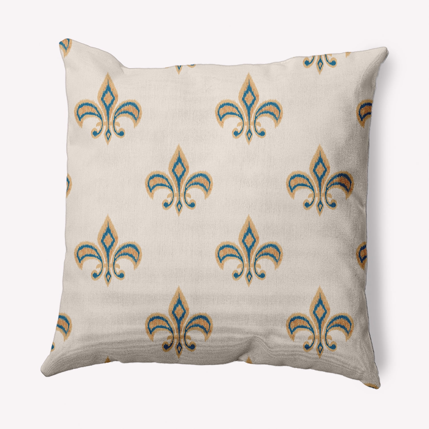 Simply Daisy 20" x 20" Fleur de Lis Indoor/Outdoor Polyester Throw Pillow, Autumn Blue