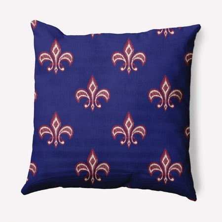 Simply Daisy 20" x 20" Fleur de Lis Indoor/Outdoor Polyester Throw Pillow, Indigo Blue