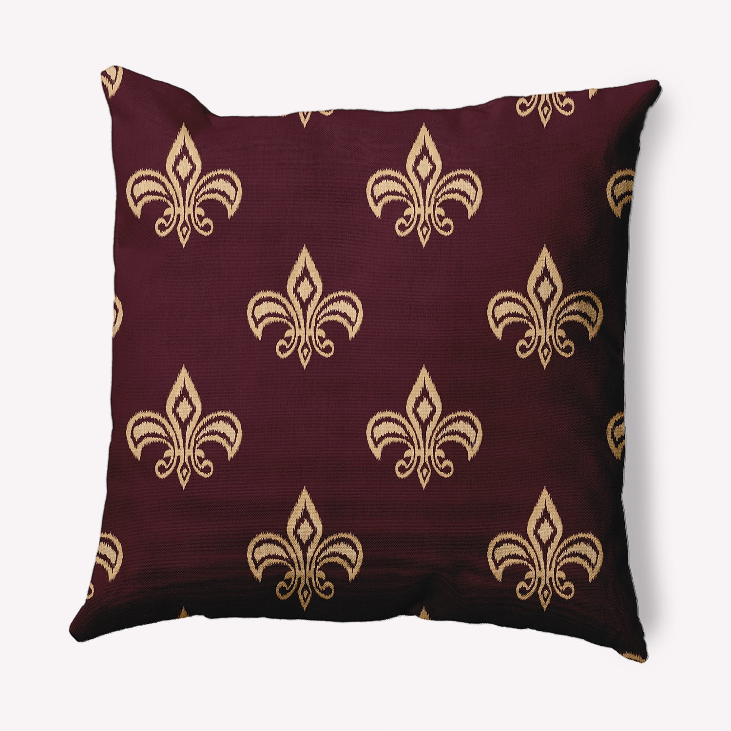 Simply Daisy 20" x 20" Fleur de Lis Indoor/Outdoor Polyester Throw Pillow, Pomegranate
