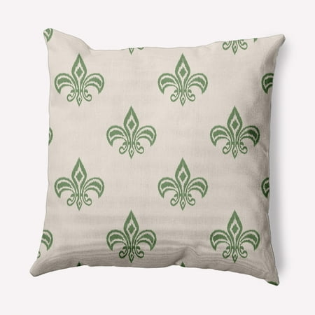 Simply Daisy 20" x 20" Fleur de Lis Indoor/Outdoor Polyester Throw Pillow, Sage