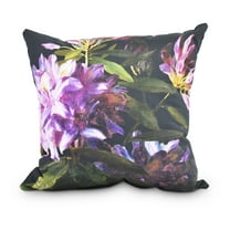 Simply Daisy, 20" x 20" Floral Dream Black Floral Print Decorative Outdoor Throw Pillow