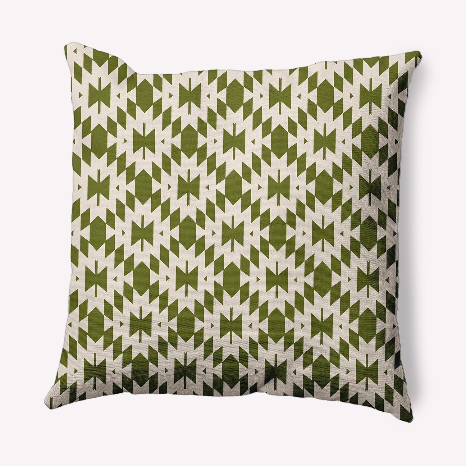 Simply Daisy 20" x 20" Geo Craze Indoor/Outdoor Polyester Throw Pillow, Olive