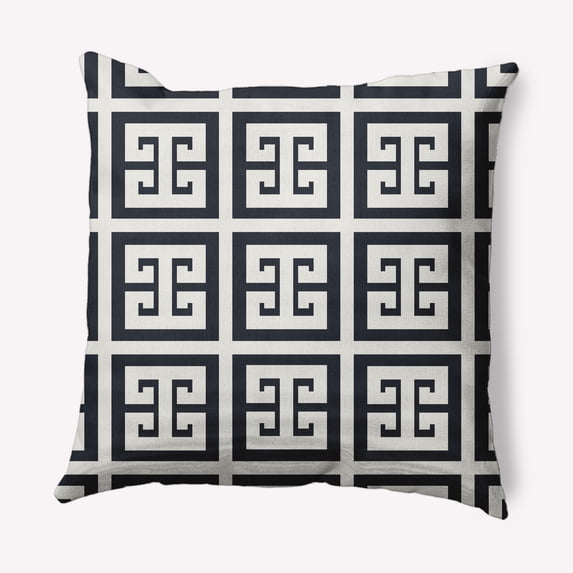 Simply Daisy 20" x 20" Greek Key Patterned Nautical Indoor/Outdoor Throw Pillow
