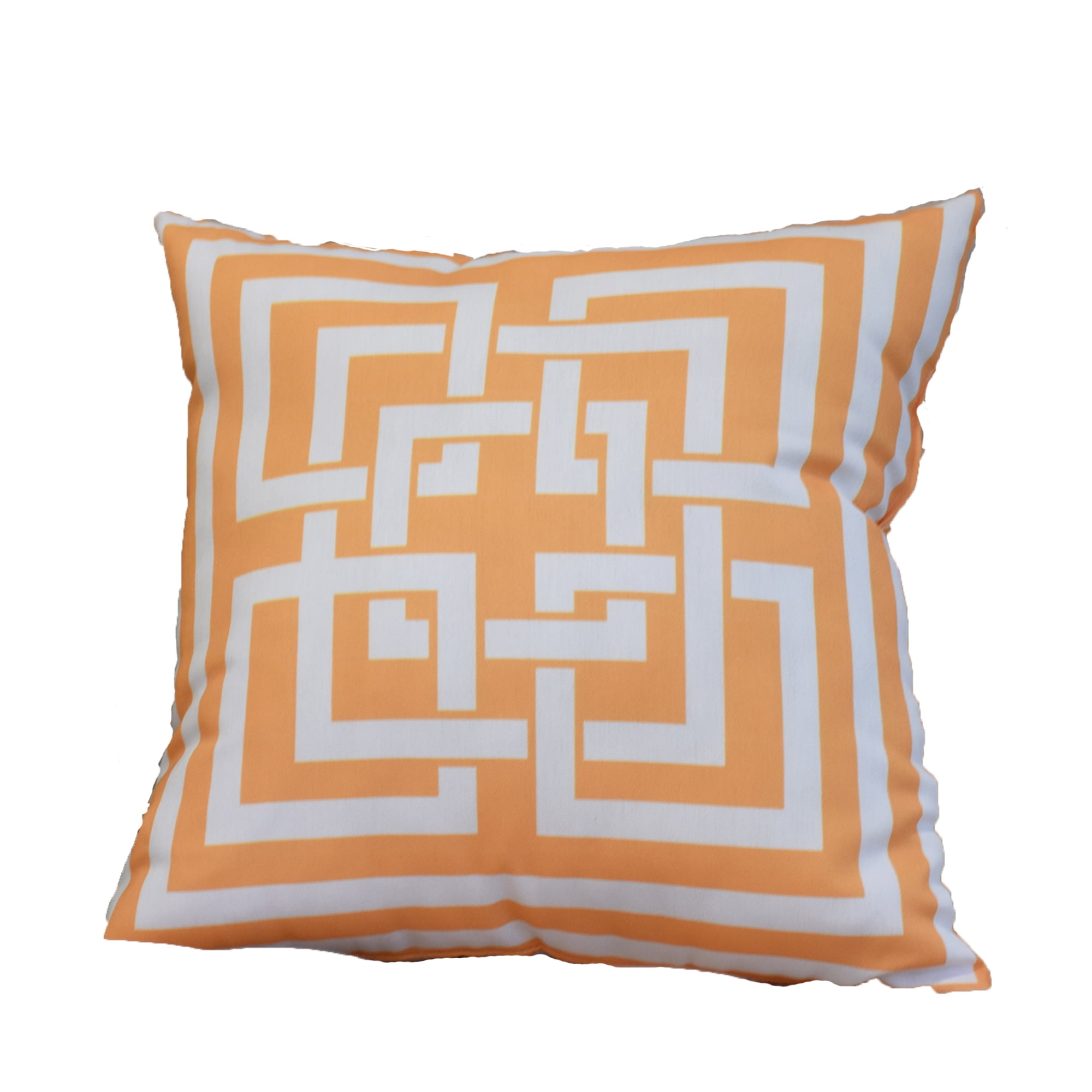 Simply Daisy, 20" x 20" Greek New Key, Geometric Print Outdoor Pillow, Yellow